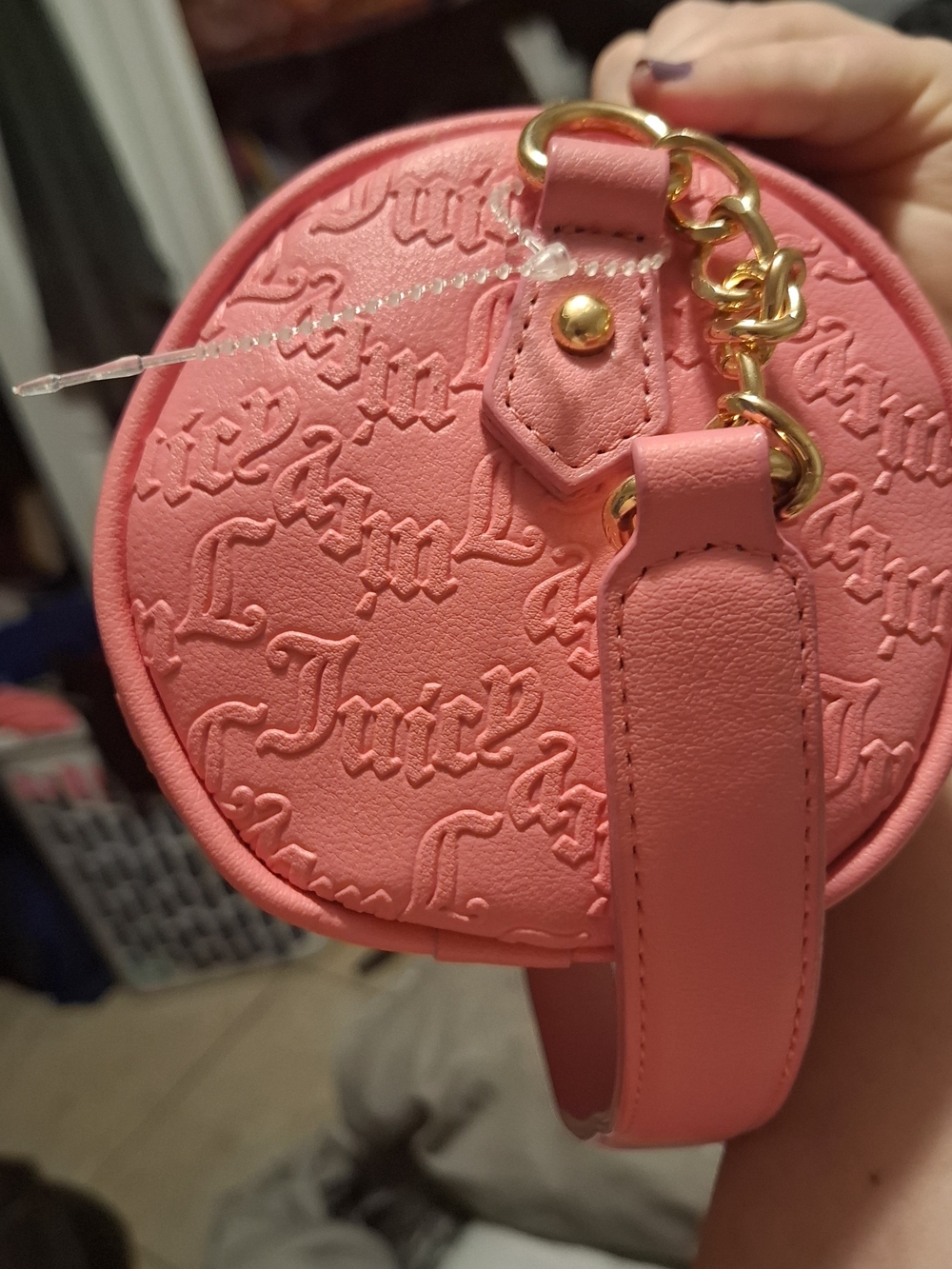 Juicy Couture Coral Pink Rhinestone Logo Shoulder Bag - Picture 10 of 10